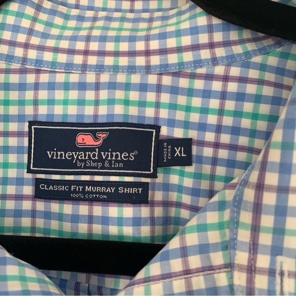 Vineyard Vines Gingham Classic Fit Murray Shirt Size XL - Picture 2 of 6